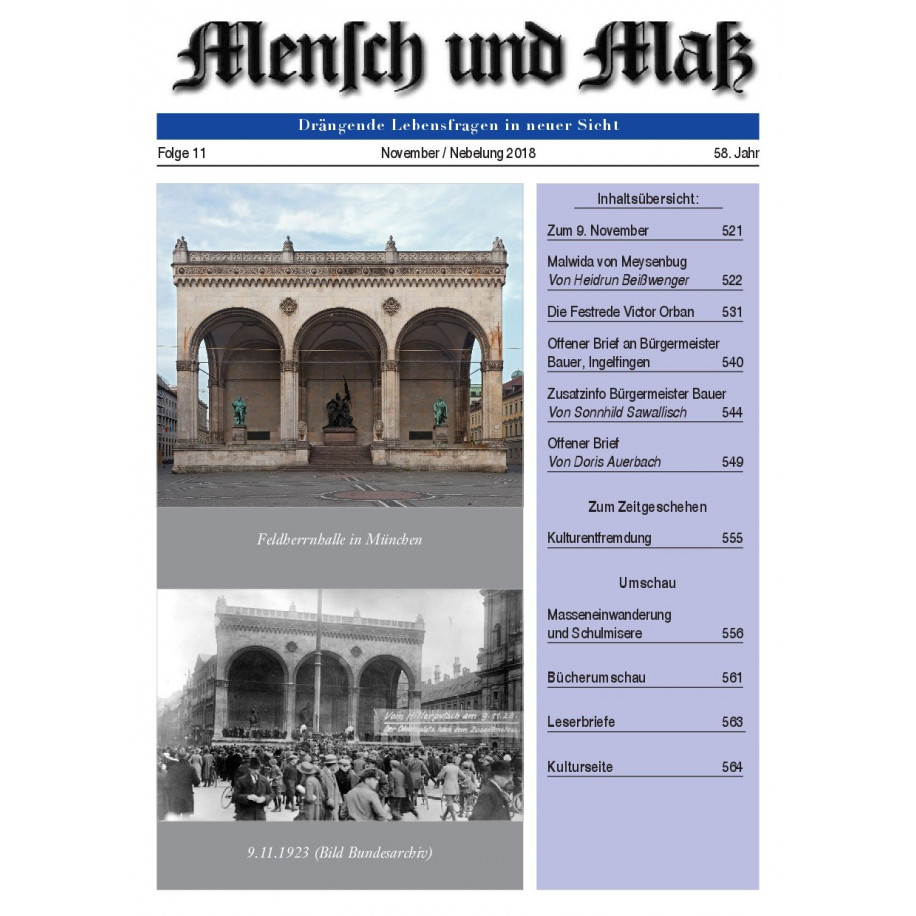 Mensch und Maß 11/2018