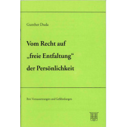 Duda, Gunther: Vom Recht auf freie Entfaltung der Persönlichkeit - gebraucht